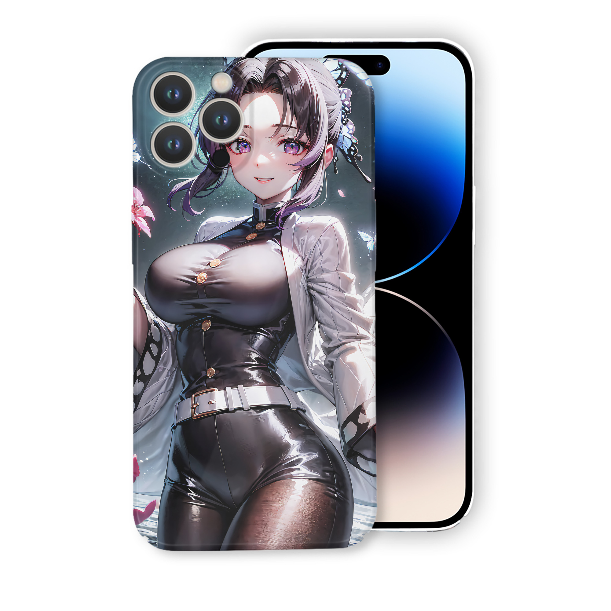（画像用） 鬼滅の刃（きめつのやいば）蟲柱-胡蝶 しのぶ／こちょう しのぶ Kochou Shinobu 【iPhone 14シリーズ対応】ハードケース